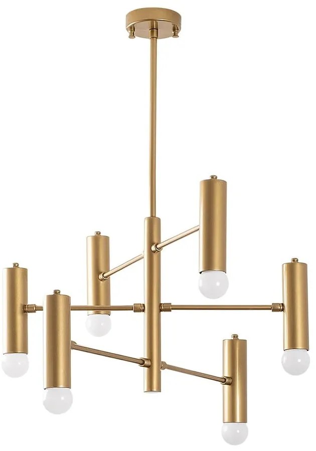Висящо осветително тяло в златисто с метален абажур Gharib – Opviq lights