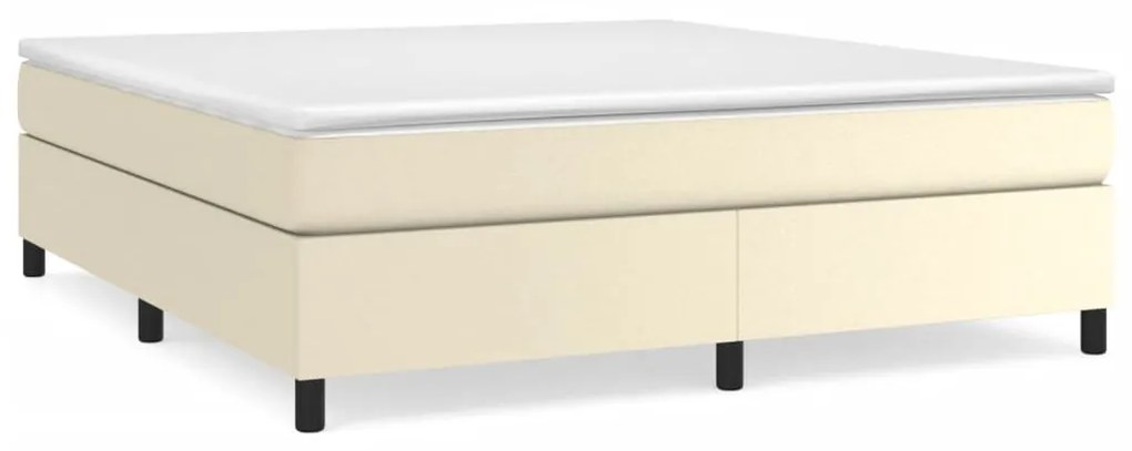 3121061 vidaXL Рамка за легло с пружини кремава 180x200 см изкуствена кожа