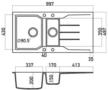 Измийте Sanitec 100 1 / 2B 1D-Ps