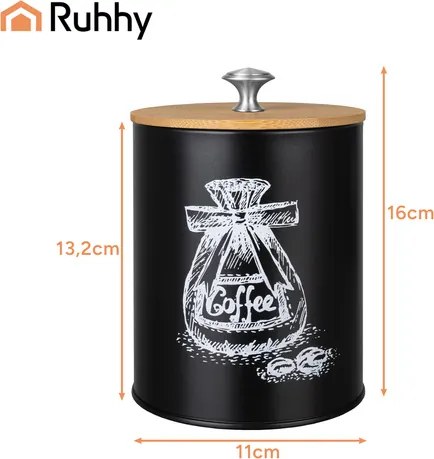 Луксозен комплект кухненски кутии Ruhhy — 4 бр. x 1.5L, херметични с бамбуков капак