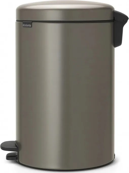 Кош за боклук с педал Brabantia NewIcon 649042, 20 л, Плавно затваряне, Противоплъзгаща основа, Сив