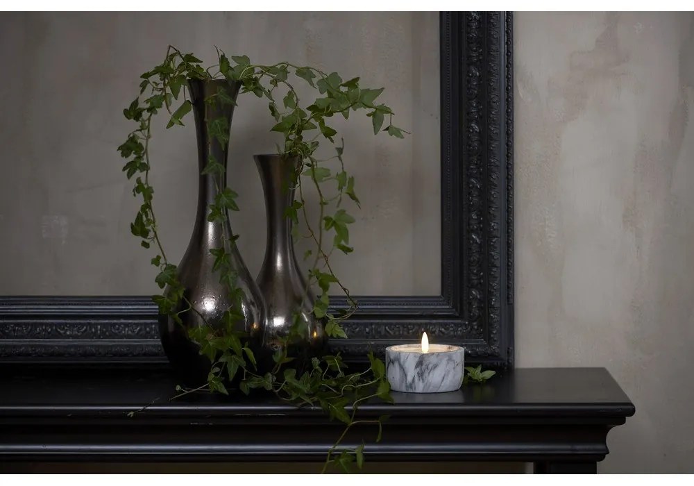 LED свещ от сив и бял бетон, височина 7,5 см Flamme Marble - Star Trading