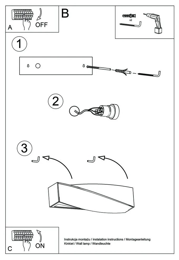 Керамична стенна лампа Taurus - Sollux
