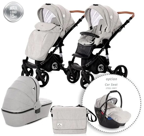 Детска комбинирана количка RIMINI LORELLI - STEEL Grey