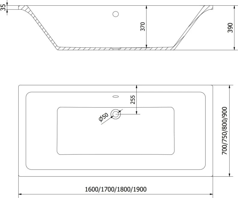 Mexen Cube правоъгълна вана 180 x 90 см с облицовка, бяла - 55051809000X