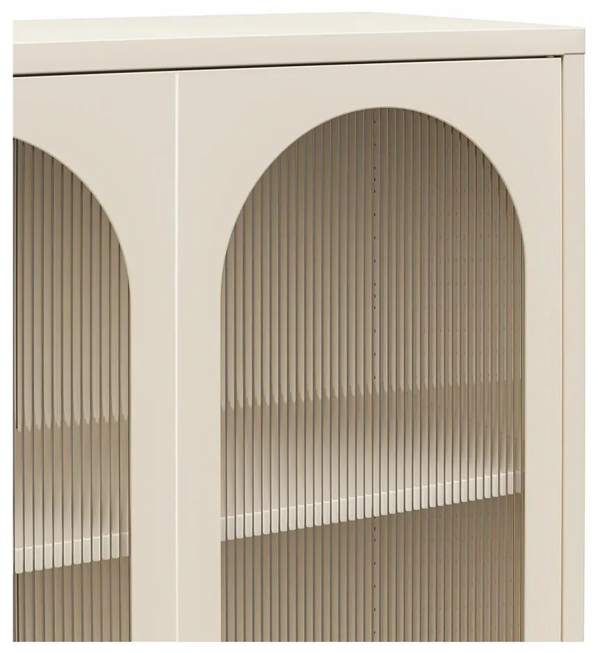 Кремава метална витрина 80x186x40 cm Luna – Støraa