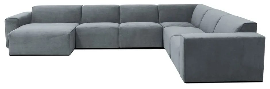 Сив ъглов диван от рипсено кадифе (десен ъгъл) Sting – Scandic