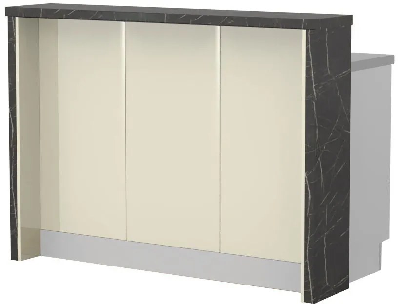Островна кухненска пейка Modena-Length: 135 cm.-Beige-Black Stone
