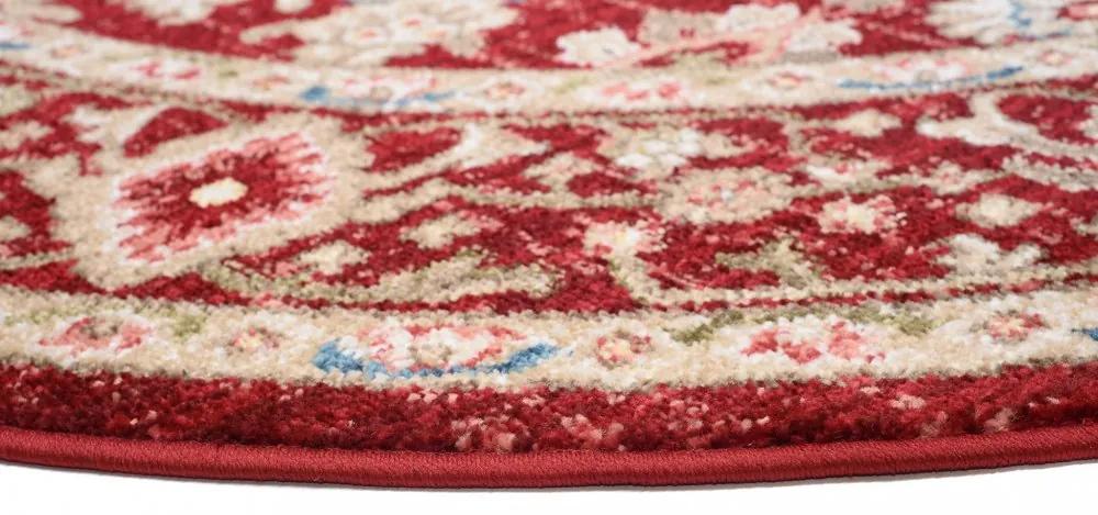 Кръгъл винтидж килим в червено Ширина: 100 см