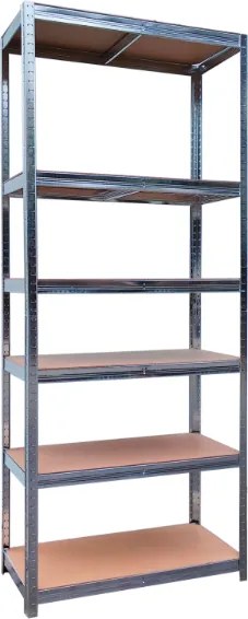 Метален складов стелаж с 6 рафта 222 x 110 x 50 см