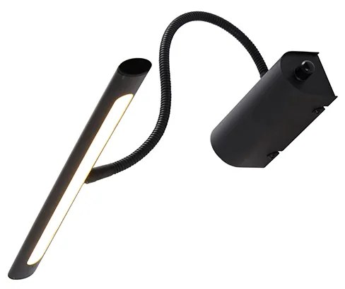 Дизайнерски стенен аплик черен 32 см с LED и димер - Tableau