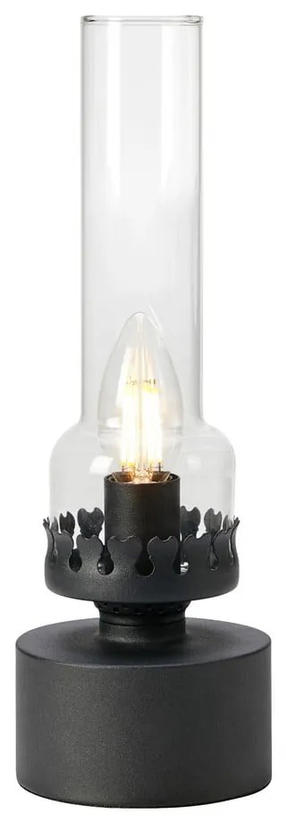 Черна настолна лампа със стъклен абажур (височина 31 cm) Kandella – Markslöjd