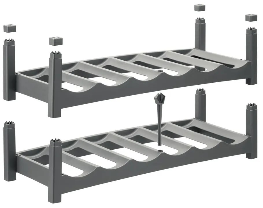 Сива пластмасова стойка за вино Vario - Rotho