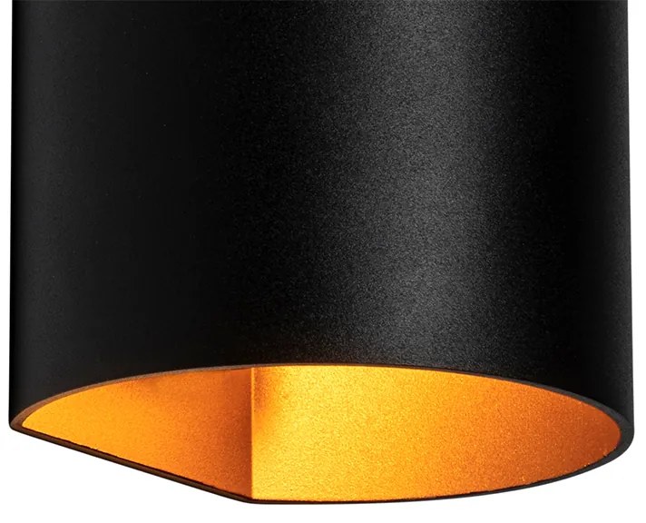 Модерна стенна лампа черна с месинг - Sabbio