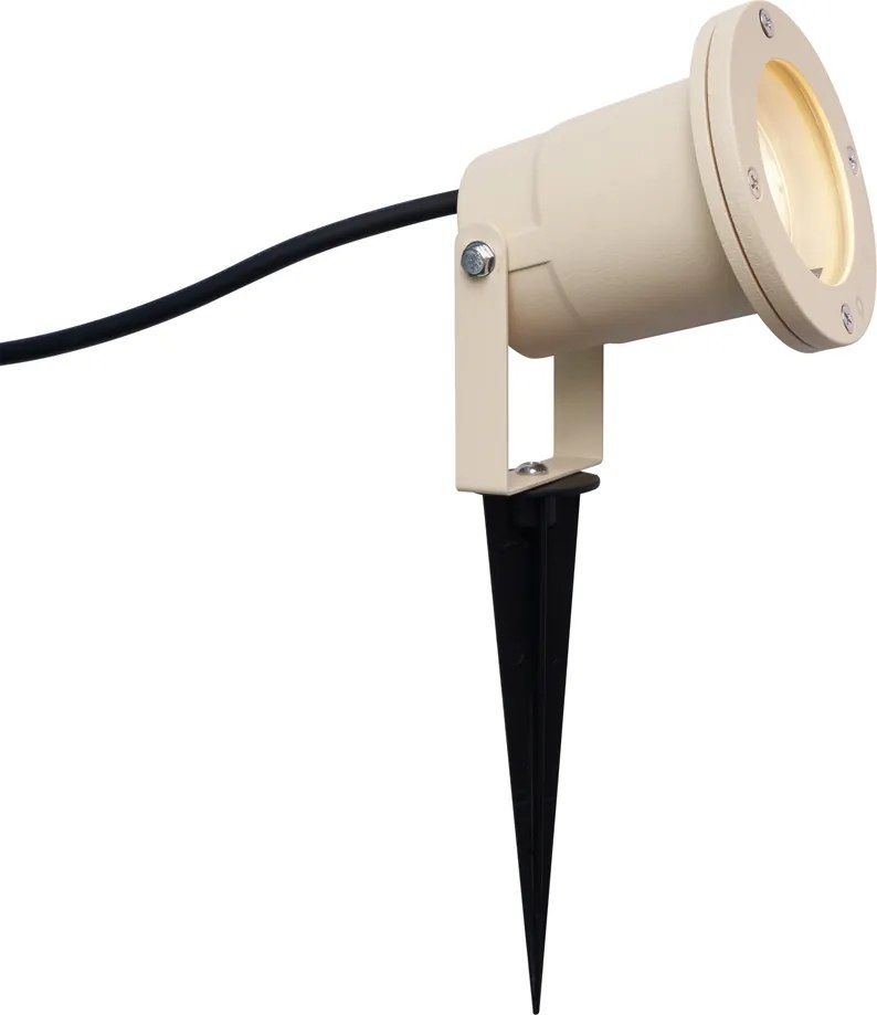 Градински прожектор бежов GU10 50mm регулируем IP65 вкл. кабел и щепсел - Basic