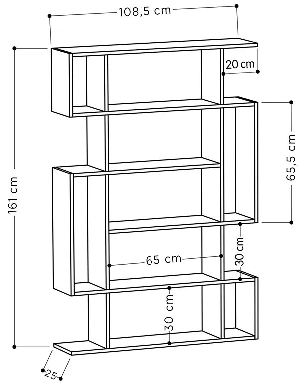 Библиотека Мито 119-001171 цвят бял-сив