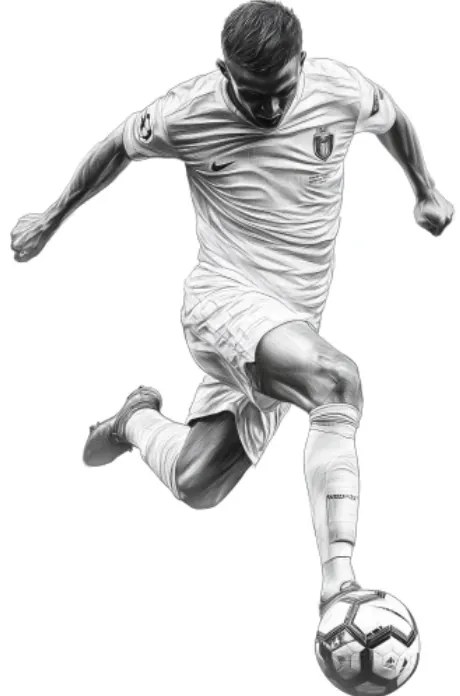 Модерен стикер за стена за детска и тийнейджърска стая - черно-бял футболист Šírka: 92 cm | Dĺžka: 142 cm