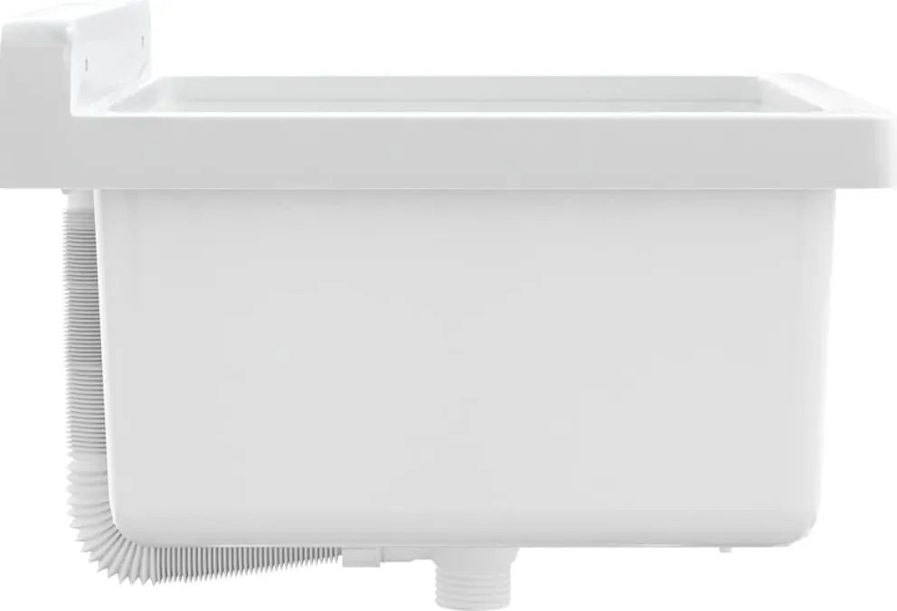 Мивка за умивалник, за стенен монтаж, бяла, 40x40x24 см, смола