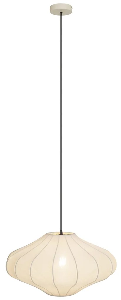 Japandi висяща лампа бежова с текстилен абажур 50 см - Plu