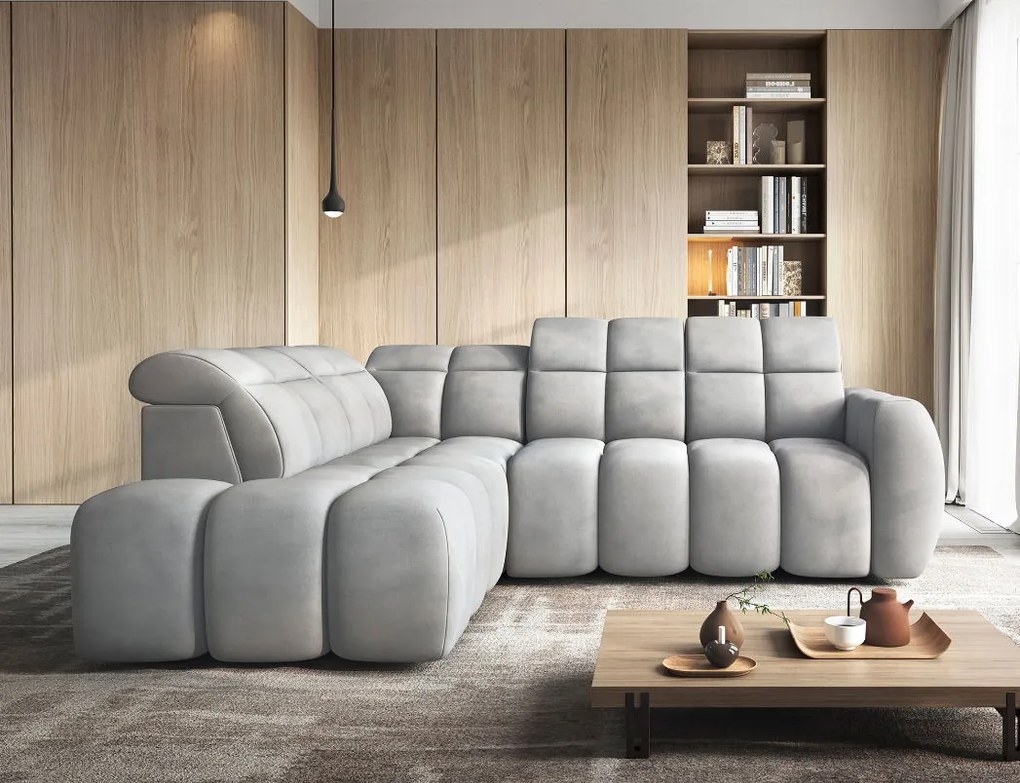 Ъглов диван Chicago-Сив-Ляв