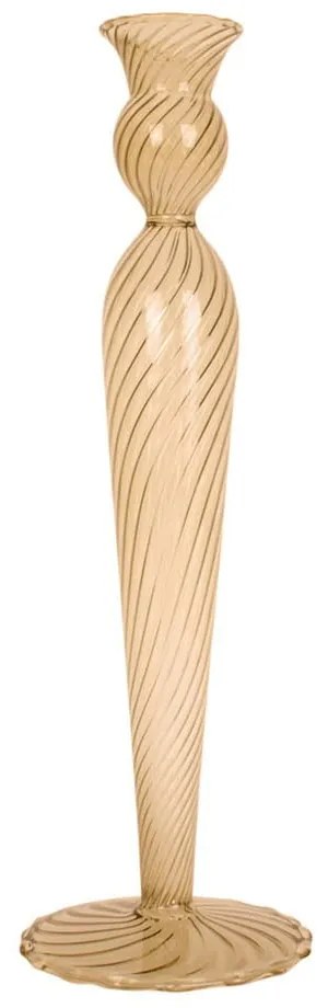 Светлокафяв стъклен свещник, височина 26,5 cm Swirl - PT LIVING