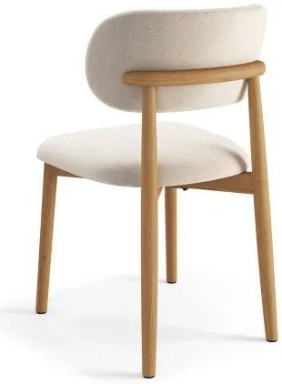 АЛДО Бежово (тъкан Апия 453)/рамка лакиран дъб - ДЪРВЕН СТОЛ ЗА ДНЕВНА, ТРАПЕЗАРИЯ, КУХНЯ РЕТРО