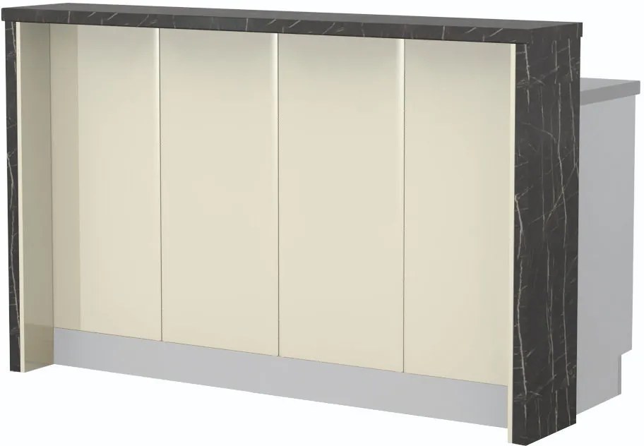 Островна кухненска пейка Modena-Length: 160 cm.-Beige-Black Stone