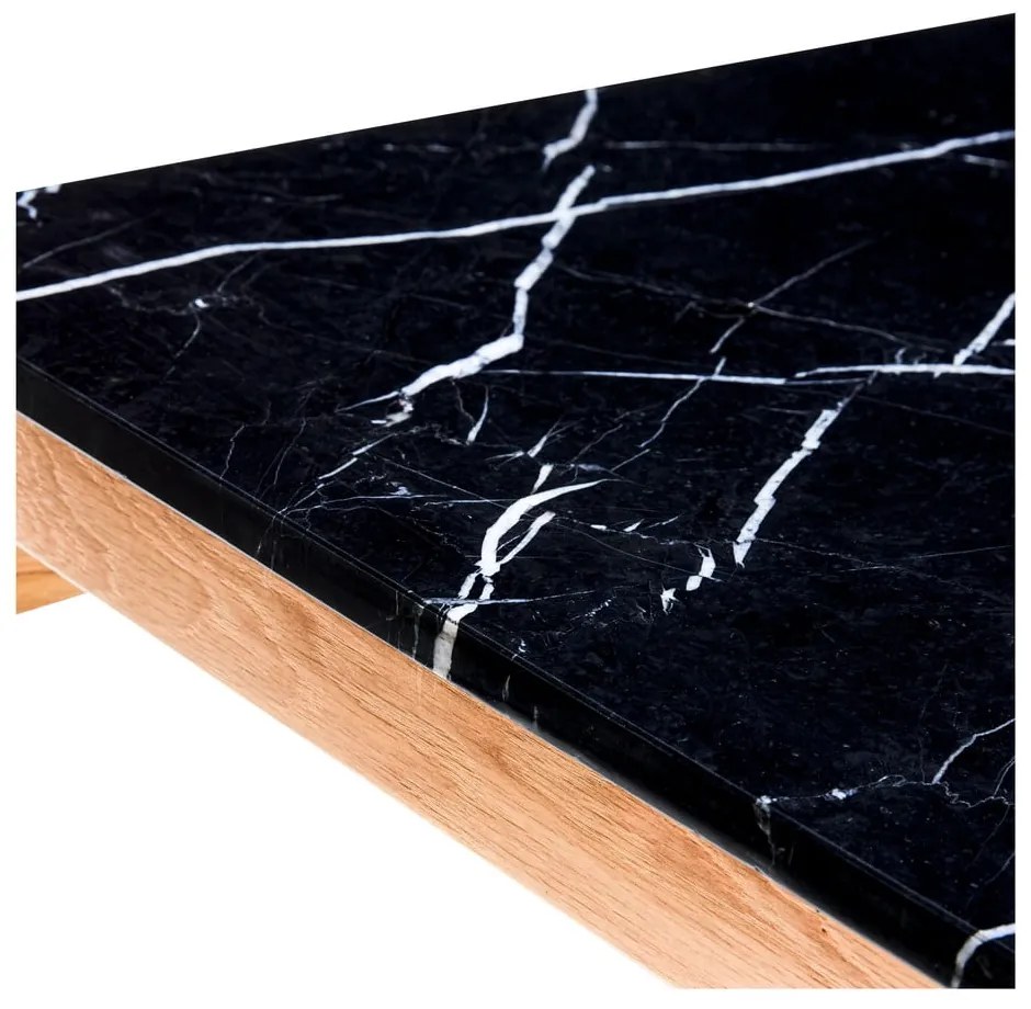 Мраморна масичка за кафе в черно-естествен цвят 80x80 cm Raw - Hübsch