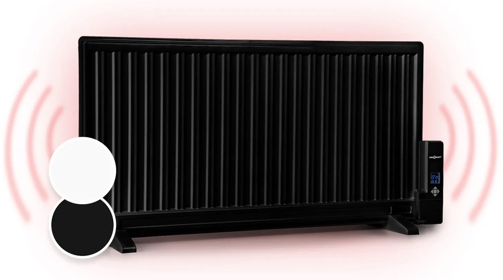 OneConcept Wallander, маслен радиатор, 1000 W, термостат, маслено отопление, ултра плосък дизайн, черен