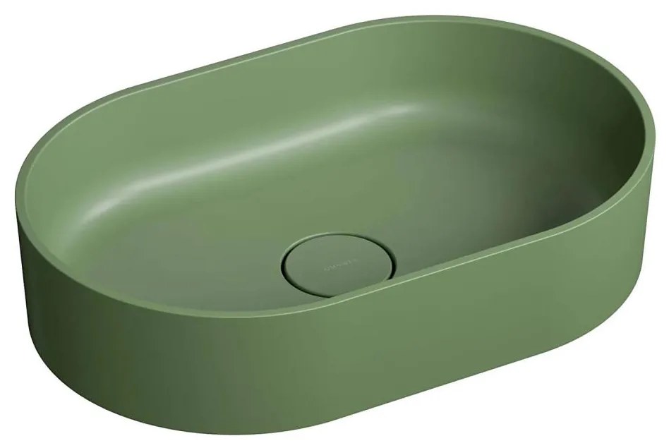 OMNIRES OVOUNOL - Мивка за плот OVO 55x36 см, доломит, матова маслинена