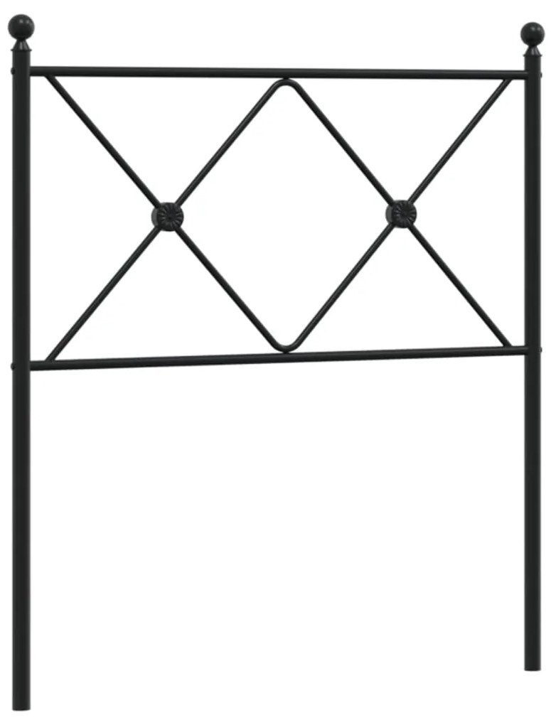 376529 vidaXL Метална резервна табла за легло, черна, 80 см