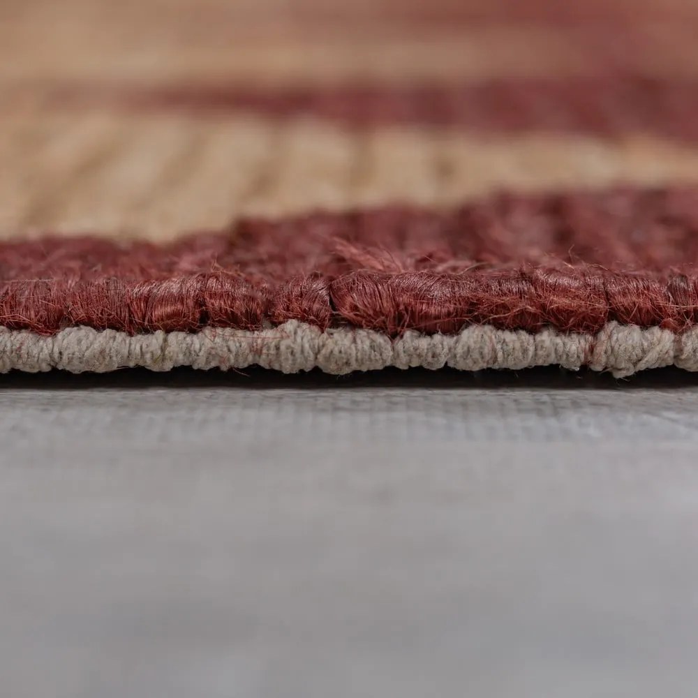 Теракотена ръчно изработена пътека със смес от юта 80x230 cm Effie Diamond – Flair Rugs