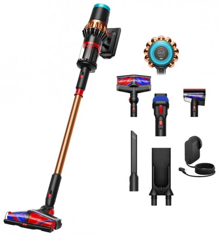 Вертикална прахосмукачка Dyson V16 Piston Animal 492963-01, 315AW, 900W, 1.3 л, 70 мин, CleanCompaktor™, Hyperdymium™, MyDyson™, HEPA, LCD, Черен/мед