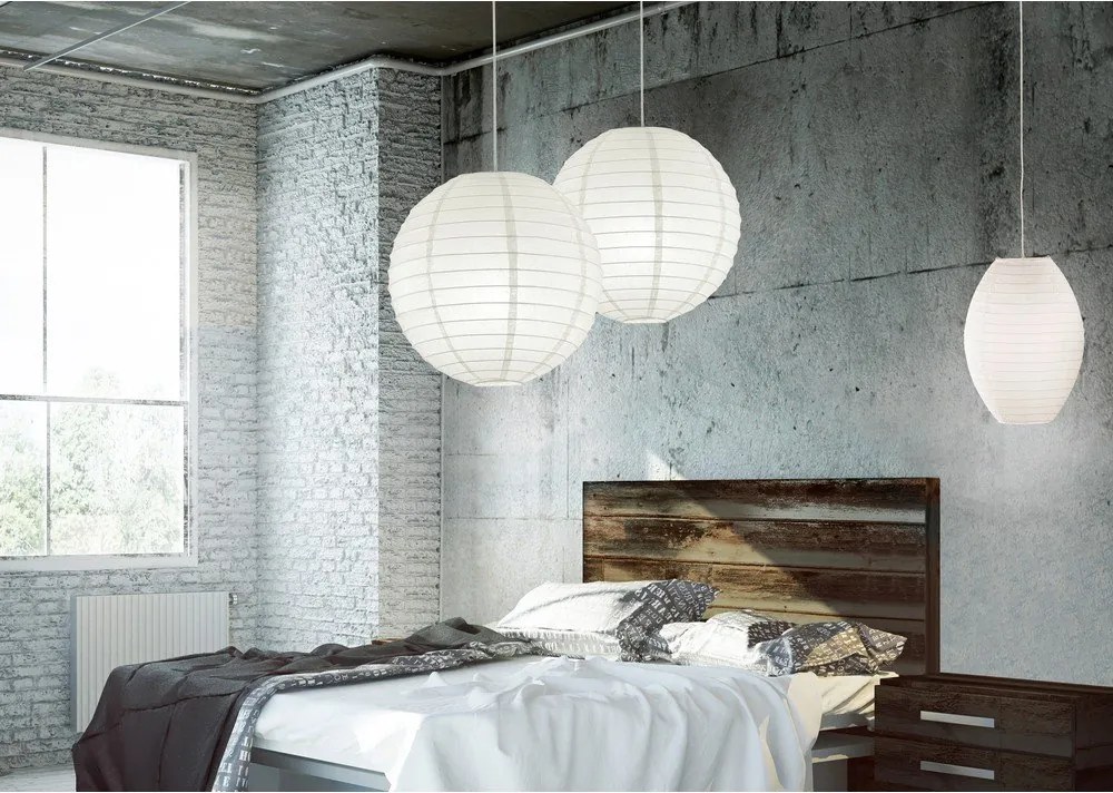 Бял абажур ø 40 cm Paper – Trio