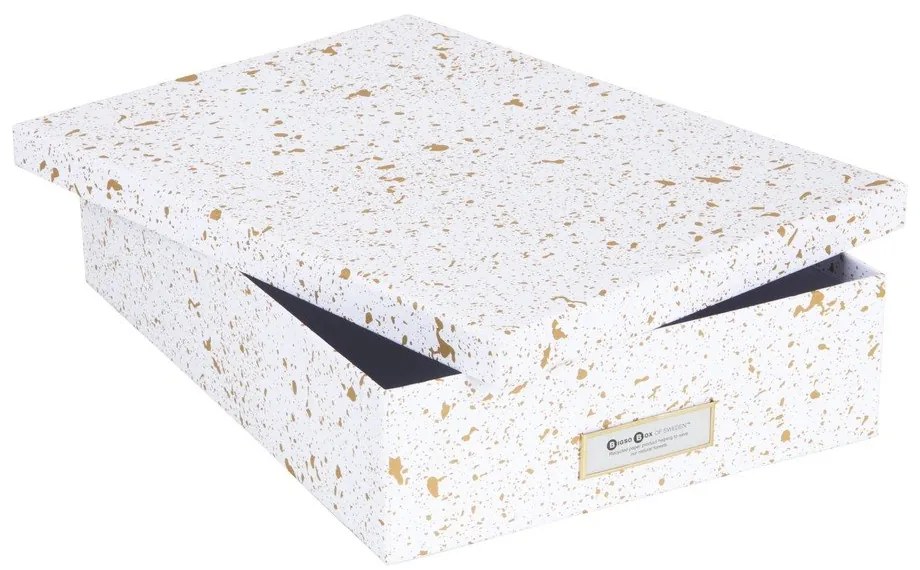 Кутия за съхранение в златно и бяло Oskar - Bigso Box of Sweden