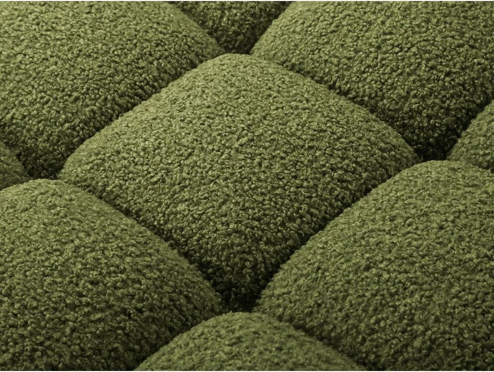 Зелен модул за диван от букле (десен ъгъл) Bellis – Micadoni Home