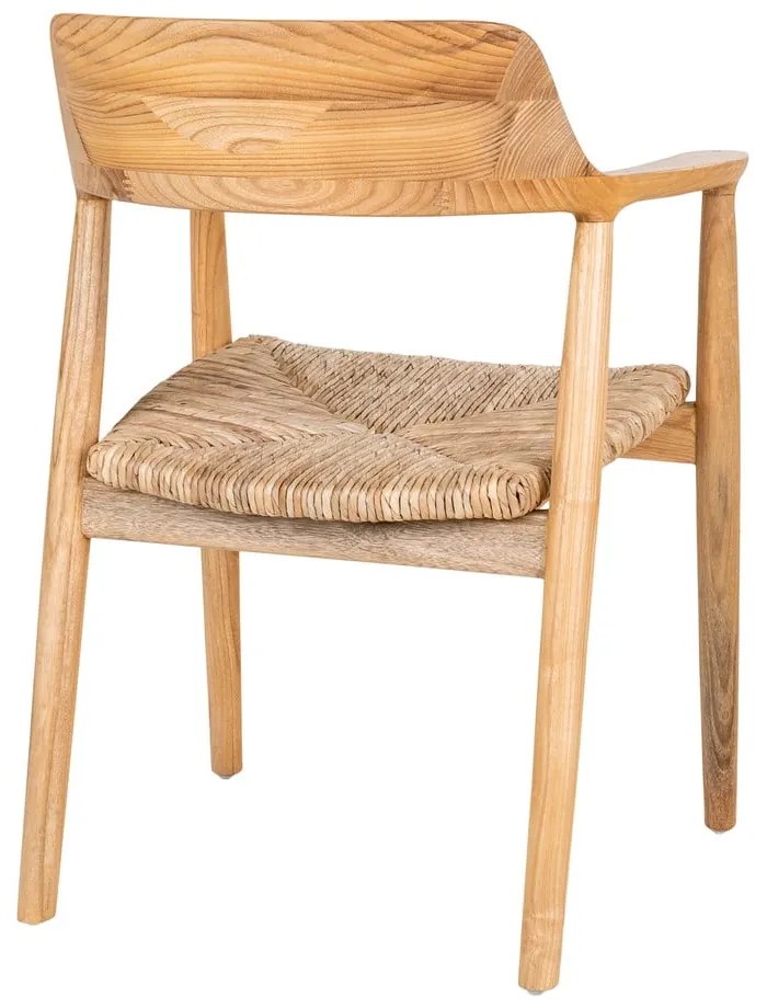 Трапезен стол с подлакътници от масивна дървесина в естествен цвят Getafe – House Nordic