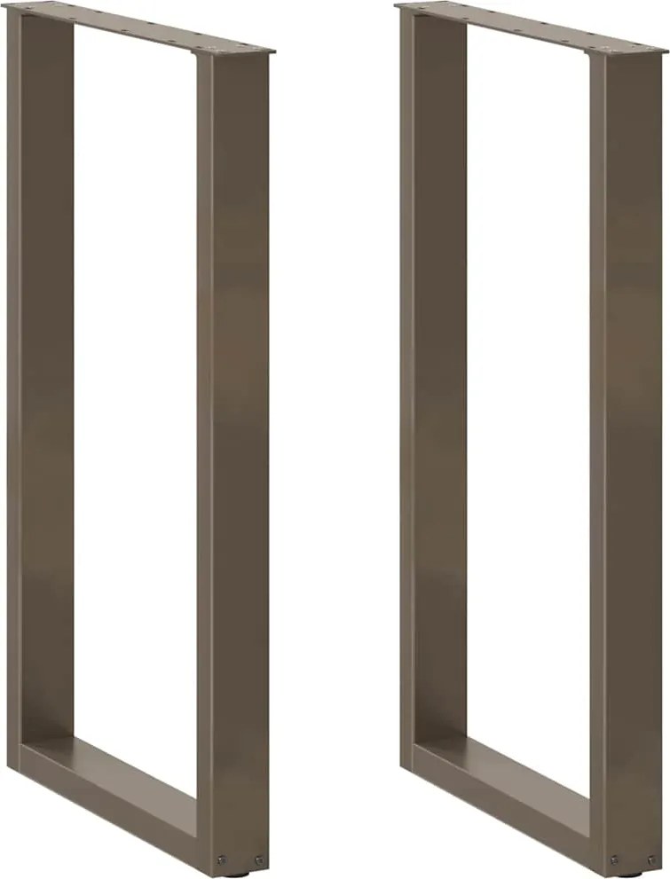 4013239 vidaXL Крака за бар маса, U-образни, 2 бр., естествена стомана, 60 x (100-101) см, стомана