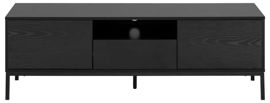 Черна маса за телевизор от декор от ясен 140x45 cm Seaford – Actona