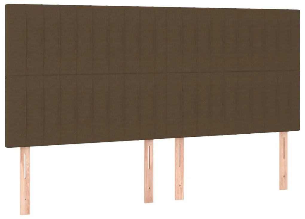 3116579 vidaXL Горни табли за легло, 4 бр, тъмнокафяви, 80x5x78/88 см, плат