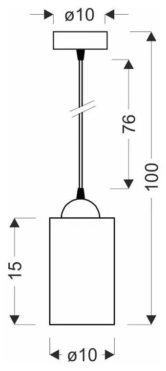Черна висяща лампа със стъклен абажур ø 10 cm Bistro - Candellux Lighting