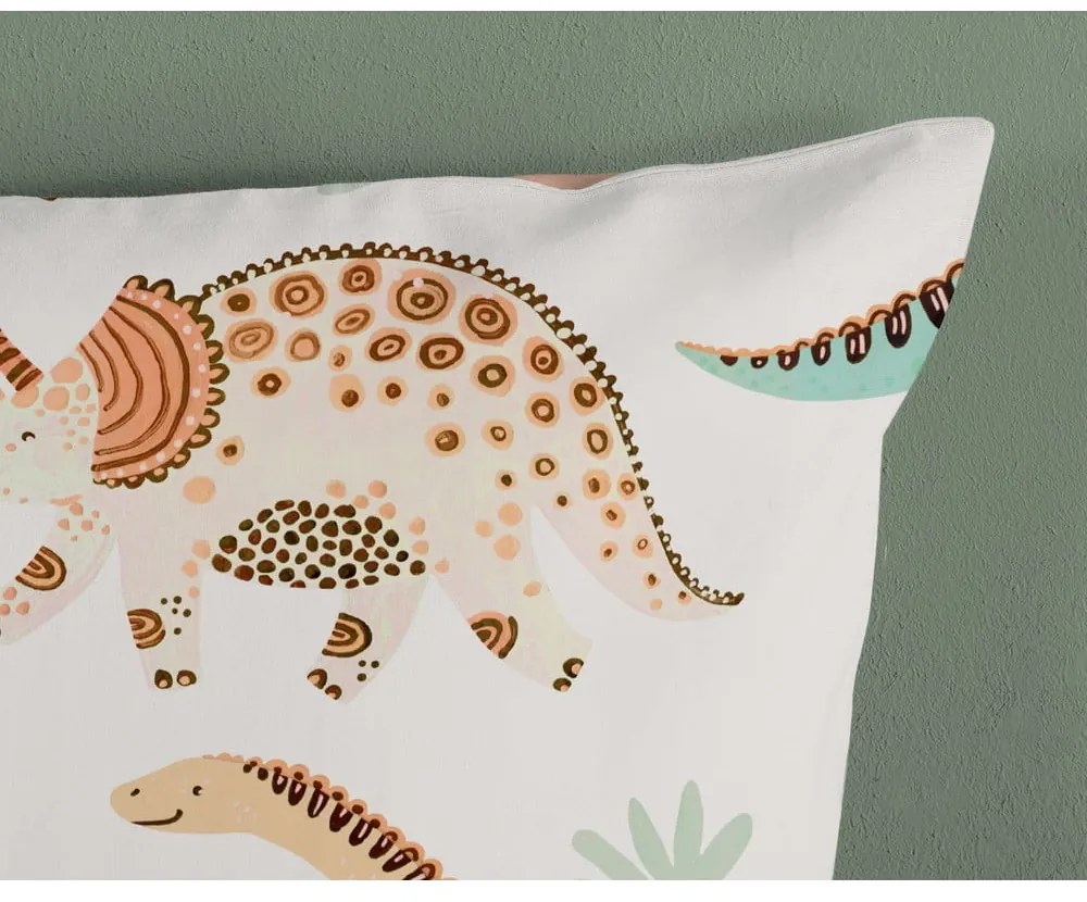 Кафяво-бежово единично памучно детско спално бельо 140x200 cm Dino – Good Morning