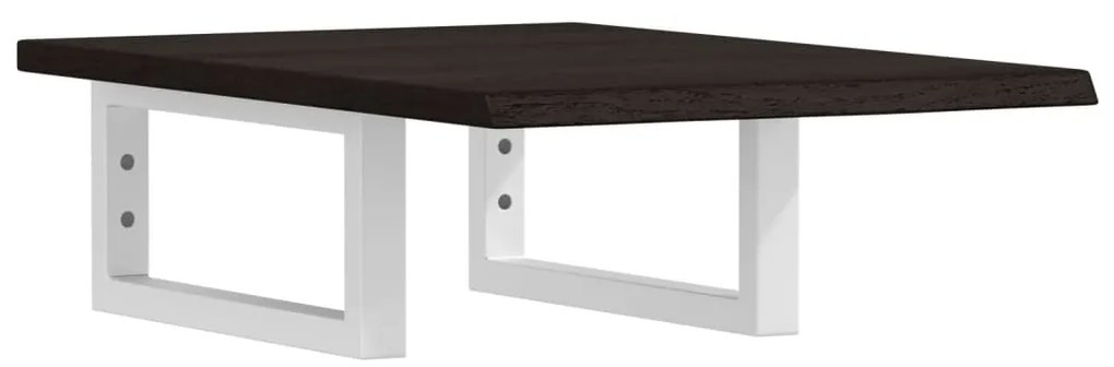 3302576 vidaXL Стенен рафт за мивка, стомана и масивно дърво дъб