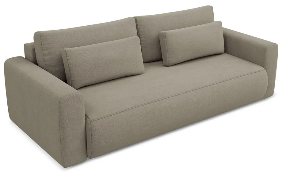 Светлокафяв разтегателен диван с място за съхранение 238 cm Kapua – Makamii