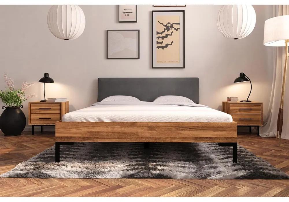 Дъбово двойно легло с тапицирана табла 140x200 cm Abises 1 - The Beds