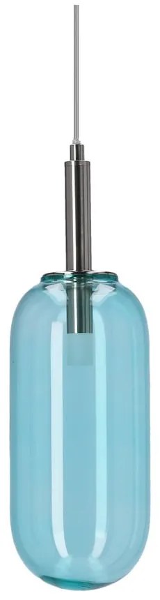Синьо LED висящо осветително тяло със стъклен абажур ø 13 cm Fiuggi – Candellux Lighting