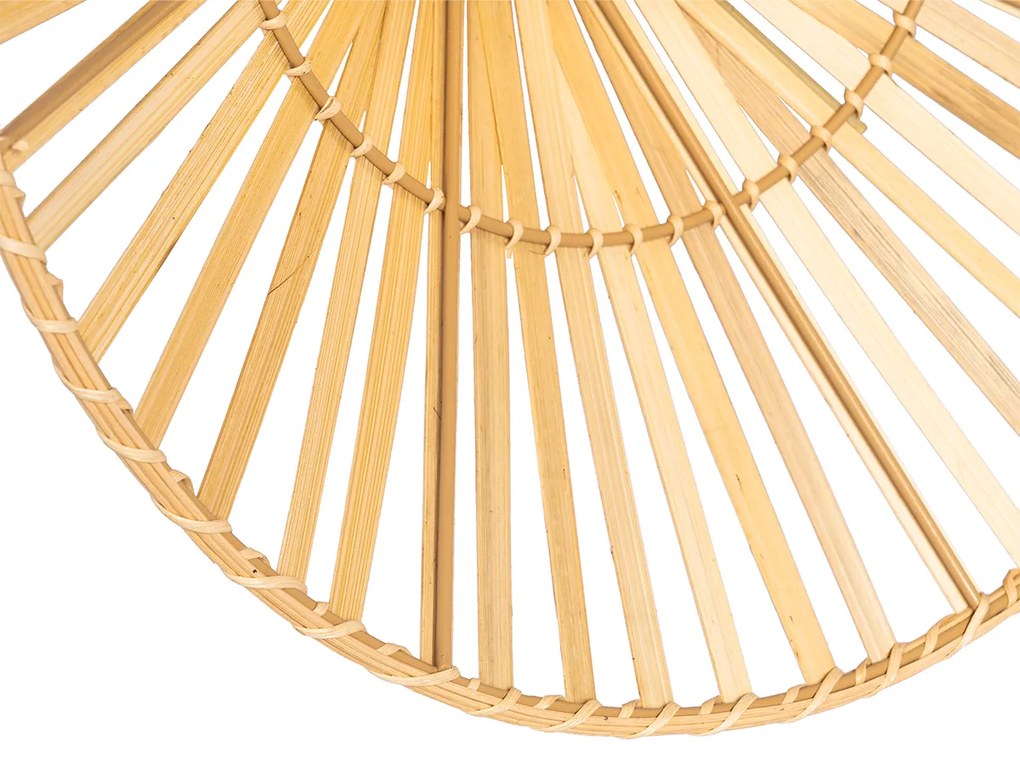 Ориенталска стенна лампа черна с естествен бамбук - Pua