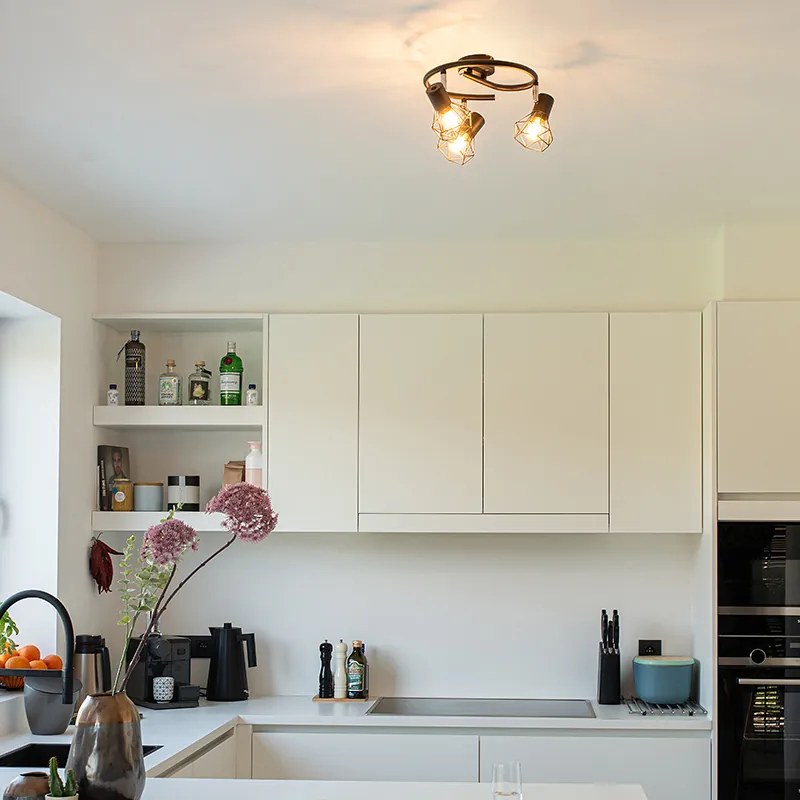 Умен прожектор черен въртящ се и накланящ се, включително 3 Wifi P45 - Mosh