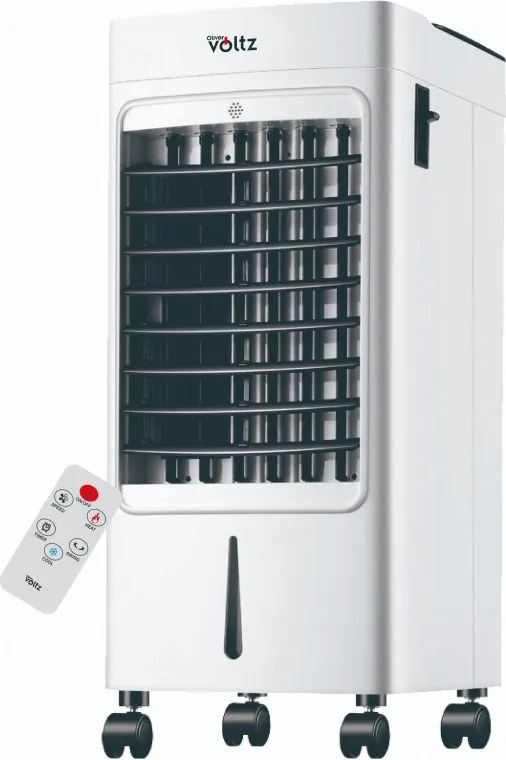 Разопакован: Мобилен охладител 3в1 Oliver Voltz OV51761BH, Охлаждане/отопление/овлажнение, 75-2000W, 4 л, Таймер, 3 скорости, Дистанционно,  Бял