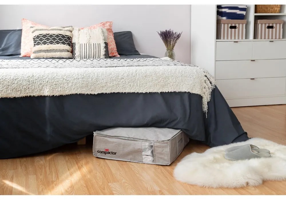 Сива компресионна кутия за съхранение , 145 л Oxford - Compactor